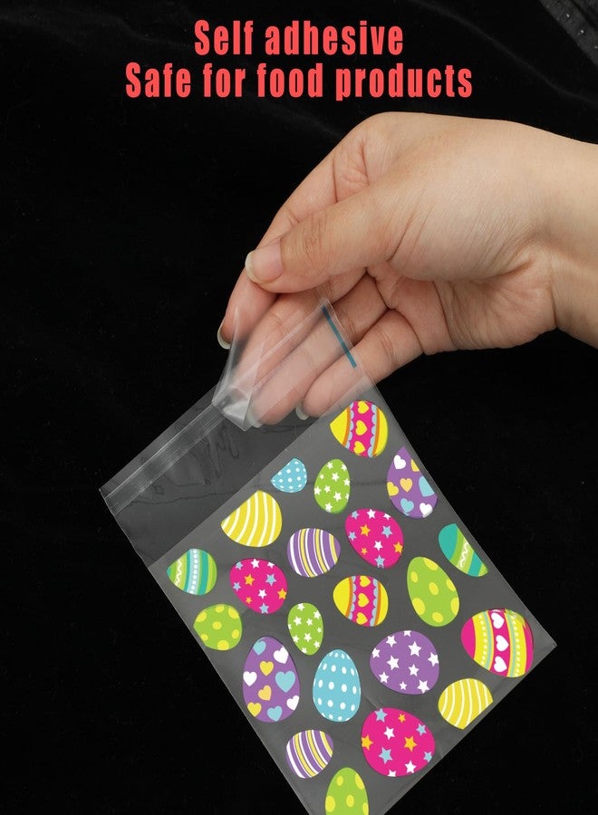 Whaline 320Pcs Easter Self Adhesive Treat Bags Colorful Easter Egg Cellophane Bags Clear Plastic Candy Goodie Bags for Holiday Birthday Party Favors Supplies - Image 4